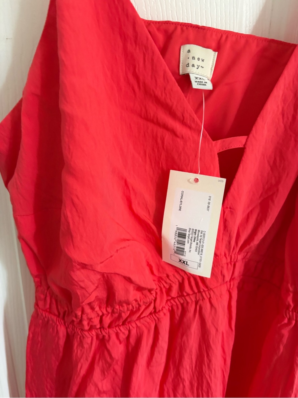 a new day Coral Sleeveless V-Neck Mini Dress New size XXL - Picture 3 of 7